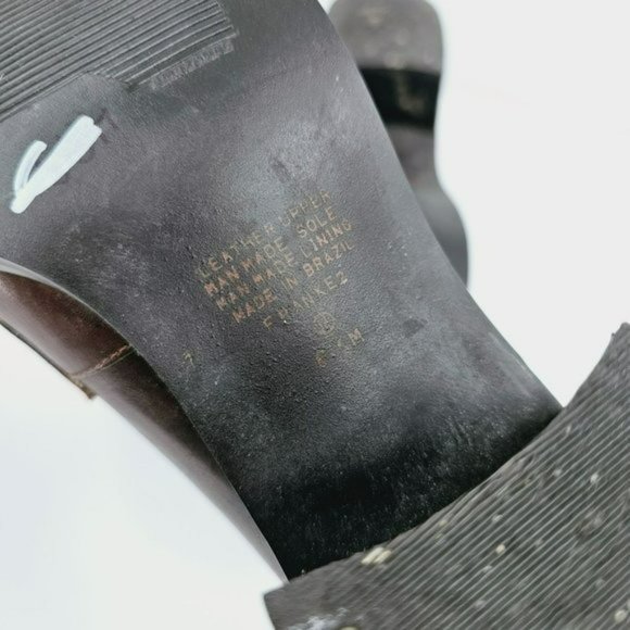 Nine West Franke2 90s Chunky Penny Loafers 6.5 M Chocolate Brown Leather Stacked - Picture 2 of 13